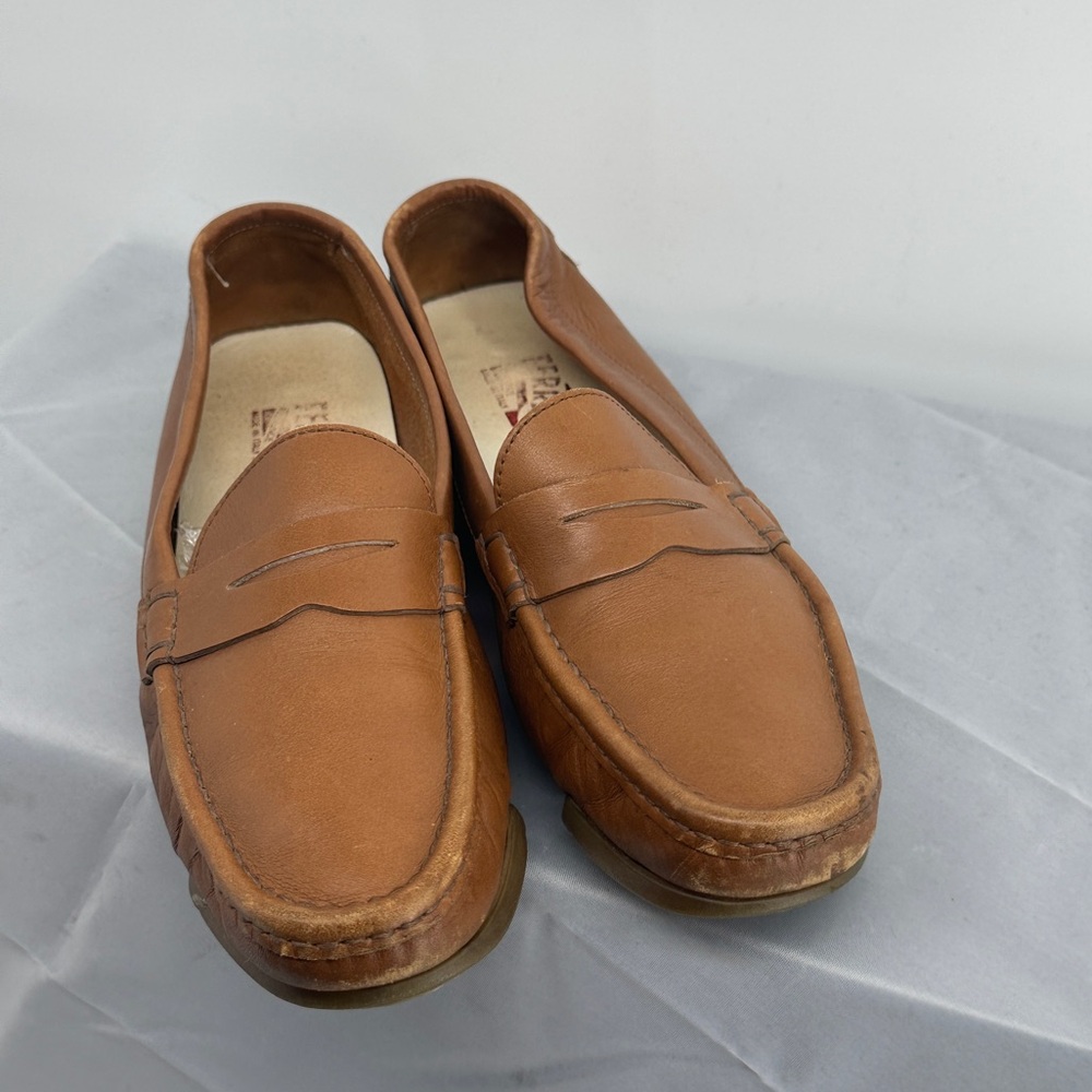 Salvatore Ferragamo brown leather driving loafers